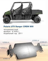 Защита днища для Polaris UTV Ranger 800 Crew