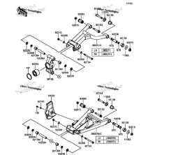 Рычаг 39007034510 для Kawasaki TERYX F800  задний верхний левый
