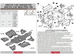 Защита днища для квадроцикла Arctic Cat MudPro 1000 с 2011-2015